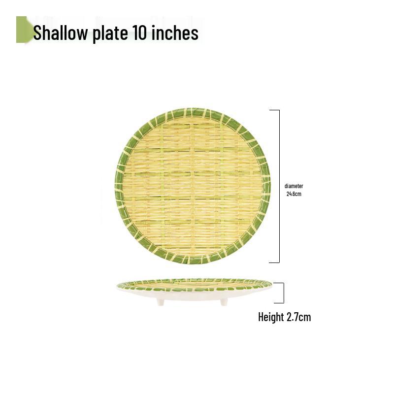 

Утолщенная меламиновая креативная тарелка в стиле ротанга для барбекю и хот-пота