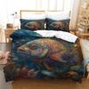 Colorful Fish 3D Digital Printing Polyester Quilt Cover Two Or Three Pieces Can Be