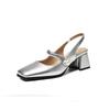 Women's high-heeled sandals spring and summer new simple and comfortable thick heel large size light mouth bag head sandals
