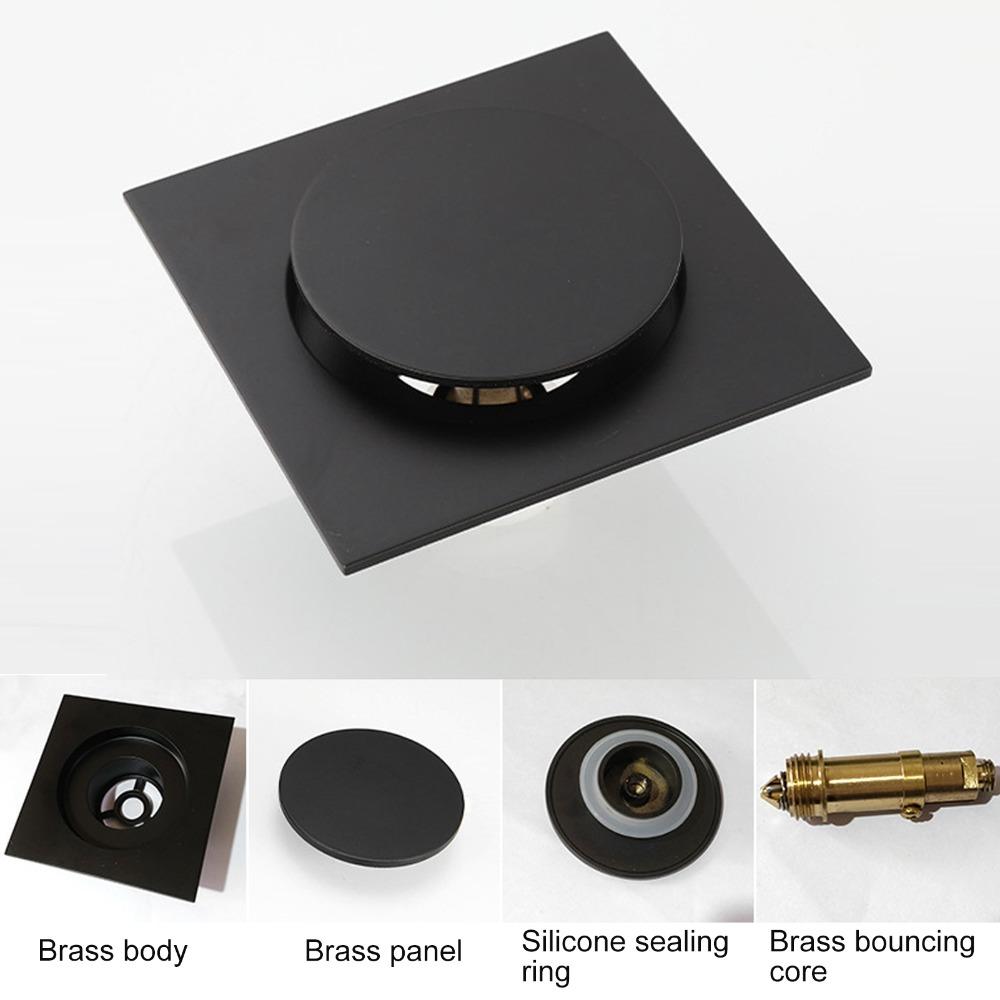 Brass Floor Drain Strainer Push Down Mechanism Floor Drain Easy Install Drain Strainer Kitchen