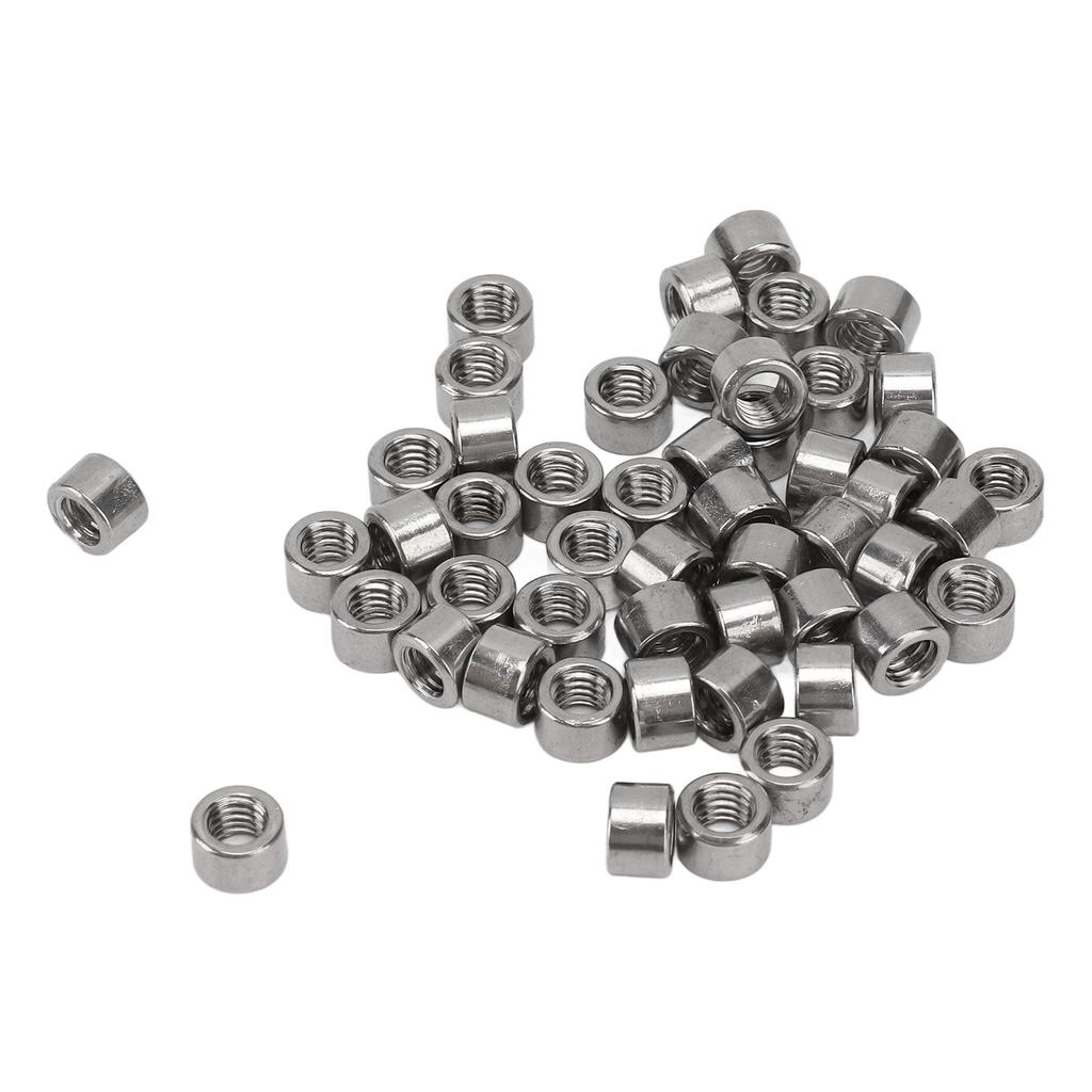 50 Pcs Round Coupling Nut M4x0.7 4mm Length 304 Stainless Steel Sturdy Round Connector Nuts for