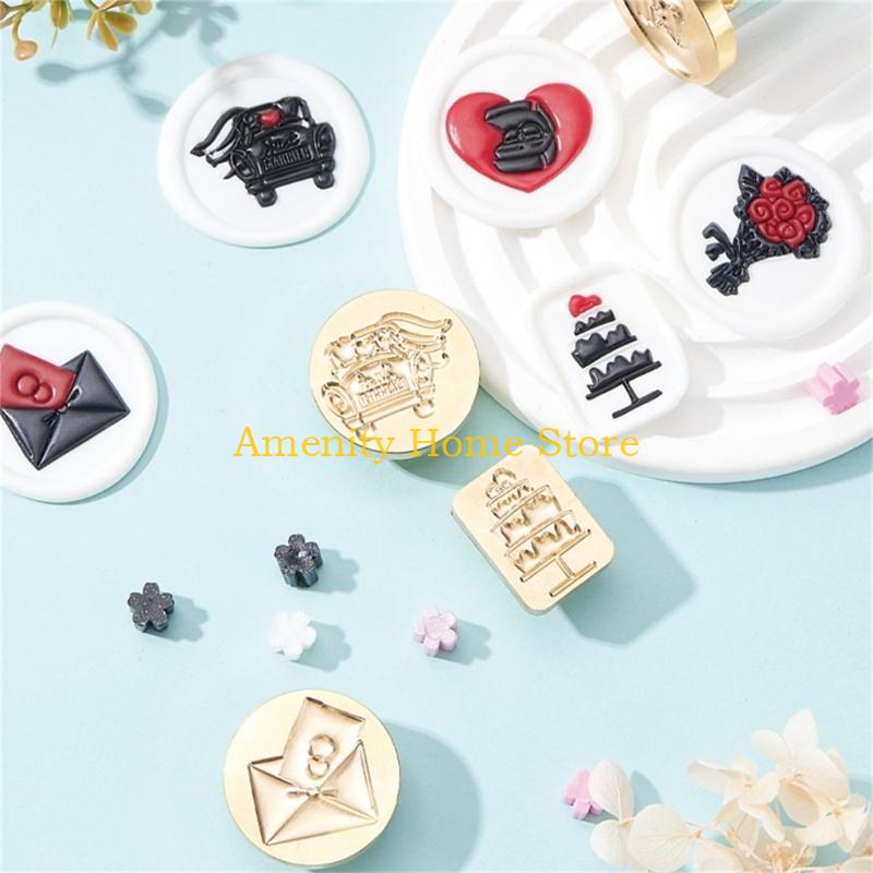 F26C Wedding Theme Wax Seal Stamp Head Replacement for Wedding Invitations Envelope