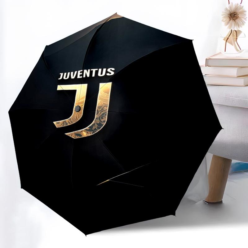 1pz Robusto Ombrello Automatico a 8 Stecche, Ombrello del Juventus Football Club, Stampato Digitalmente, Ombrello Pieghevole per Uso Esterno in Movimento