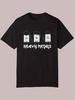 Science Humor Graphic T-shirt - Heavy Metals Periodic Table Design with Cartoon Characters