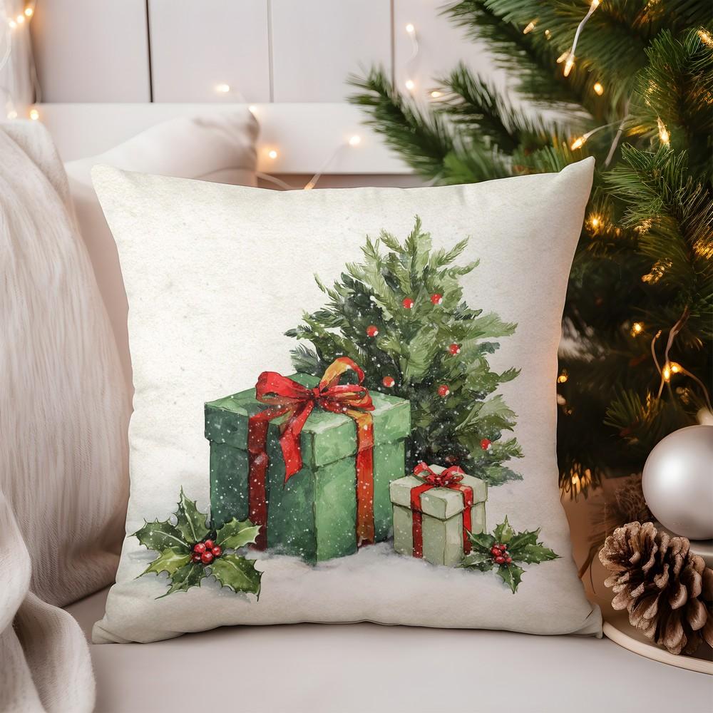 Weihnachtsdekoration Weihnachtsmannschlitten mit Geschenken Weihnachtskissenmuster Kissenbezug Geeignet für Sofa Schlafzimmer Autokissenbezug