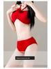 [Hot Rose] 2025 Trendy Red Split Bikini for Women - Celebrity Style Holiday Swimwear