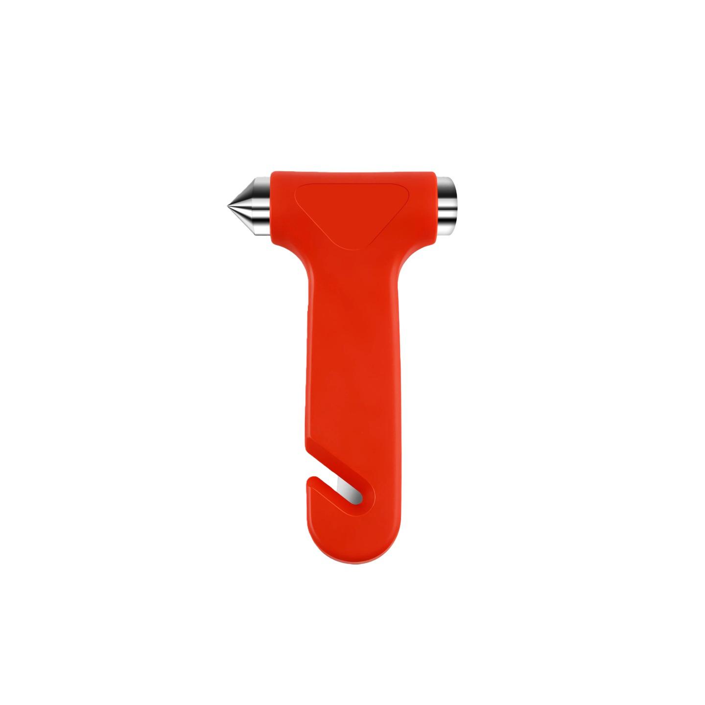 

Two-in-One Emergency Car Safety Hammer with Cutter for Fire Escape and Window Breaking красный