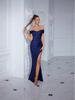 Elegant Off-Shoulder Slim Fit Evening Dress In Solid Color – Sexy Long Women's Dress