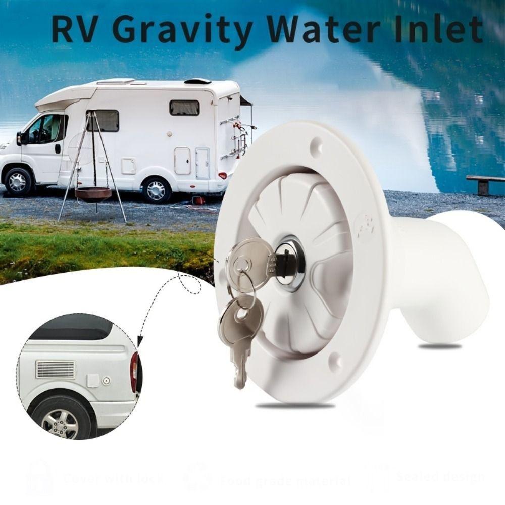 White/Black 78mm Water Inlet Filler RV Water Inlet Filler Tough Fill Hatch  Camper