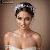 Chenxing Minimalist Bridal Pearl & Alloy Flower Headband CP274