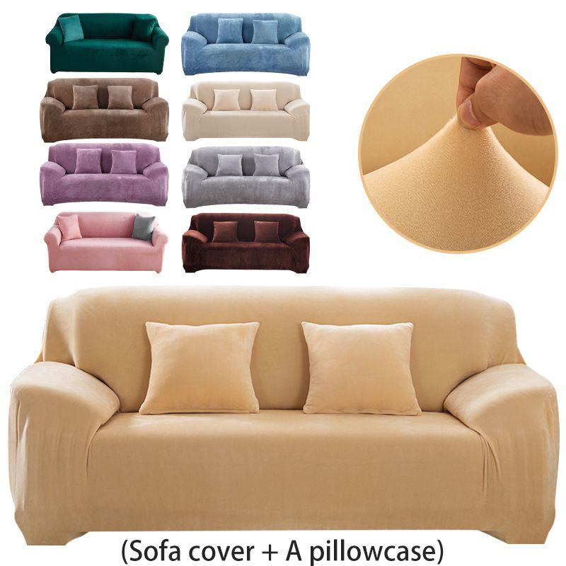 Elegant Elasticity Sofa Cover Soft Flannel Couch Cover For Stylish Home Dcor