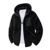 Men's Stand Collar Hooded Lambskin Casual Jacket Cardigan Coat Outdoor Tops