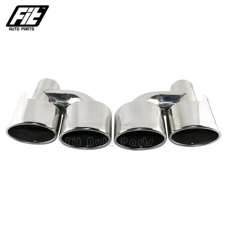 1PCS Stainless Steel Silver Exhaust Pipe Car 2.5'' Inelt Oval Dual Exhaust Tip for W204 C200 C260 Muffler Tailpipe