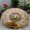 60.96 Cm Medieval Lion Face Shield Steel Armor Replica for Cosplay Display