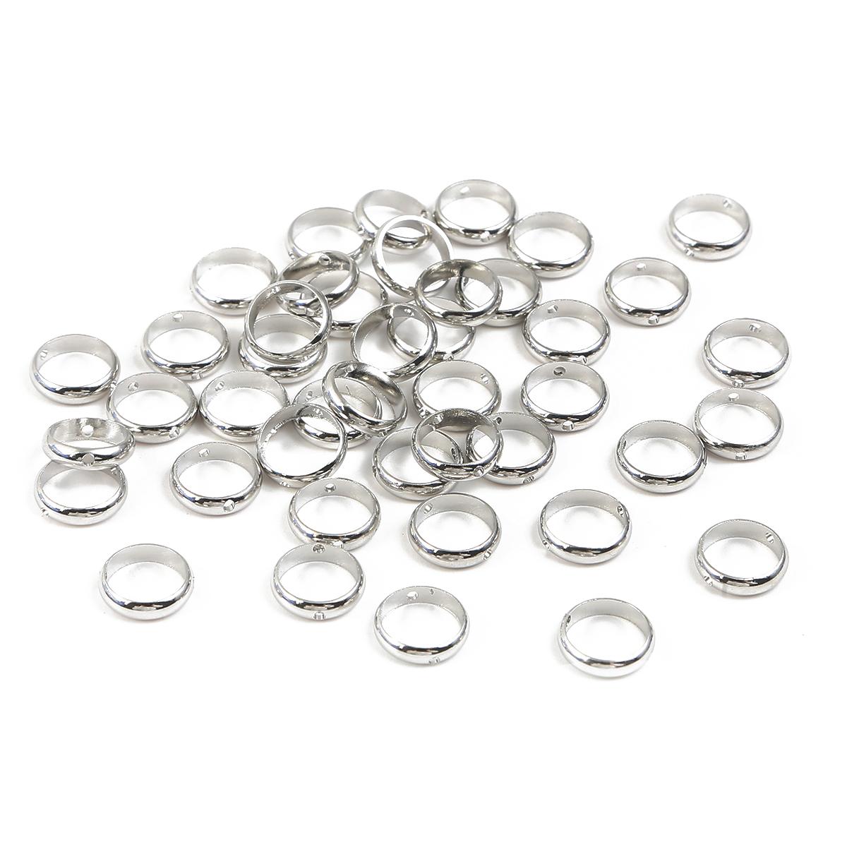

10 шт./лот, бусины-разделители с двойным отверстием, позиционирующие круговые кольца для прыжков, для DIY браслетов из бисера, аксессуары для изготовления ювелирных изделий 10mm роман серебряный