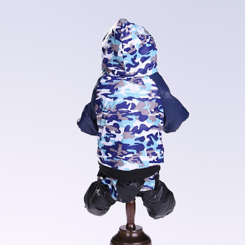 New Dog Padded Warm Camouflage Hooded Cotton Coat Small and Medium-sized Dog Casual Hooded Clothing
