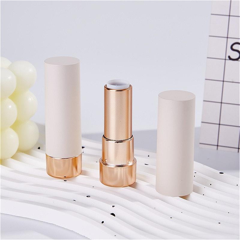 3.5ml Round Gold Base Snap-On Lipstick Tube, Empty Refillable Lip Balm Container, Cosmetic Packaging