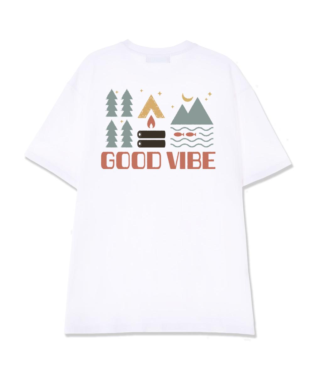 Astral Projection Good Vibe Supima Cotton Round Neck Short Sleeve T-Shirt_White L