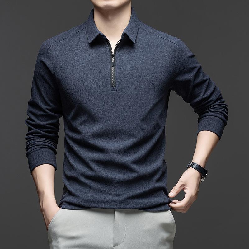 Men S Half Zip Long Sleeve Polo Shirt Casual Fashion Top
