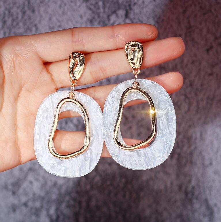 New Korean Geometric Exaggerated Earrings, Simple Personality, European and American Fashion Silver Needle Stud Earrings, Versatile Earrings