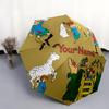 1 PC Automatic Folding Umbrella - Pippi Longstocking Custom Name Pattern, Portable & Foldable Design with 8 Ribs, Christmas Birthday Gifts