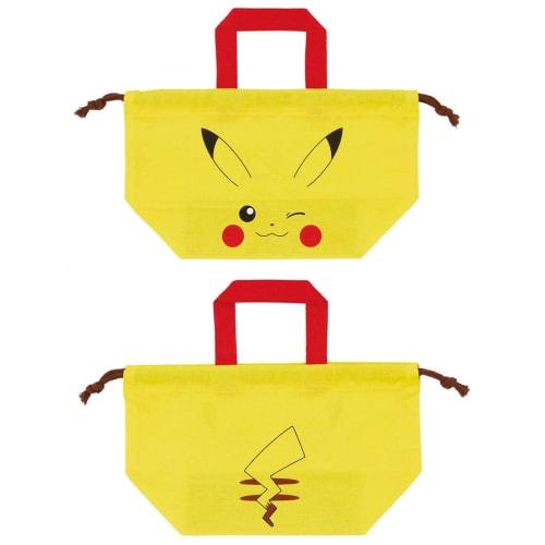 Skater Children's Drawstring Lunch Bag, Made in Japan, Pok?mon Pikachu Face, Size 23, KB7-A