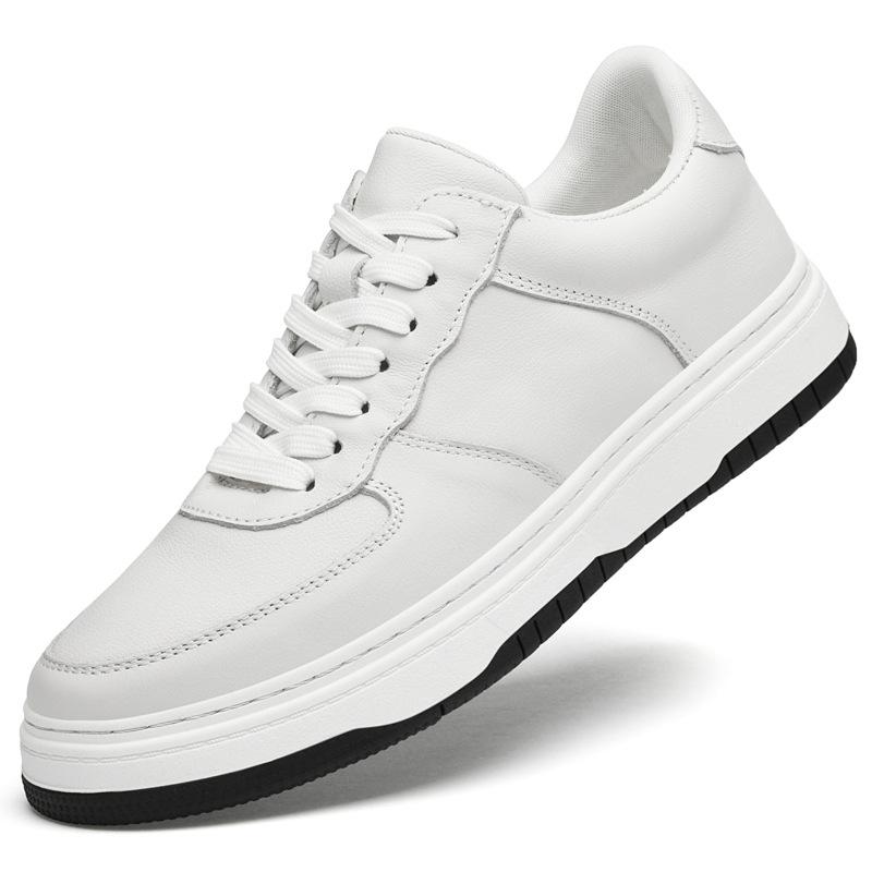 Autumn trend driving shoes breathable cowhide soft sole fashion British white shoes sports shoes casual board shoes men