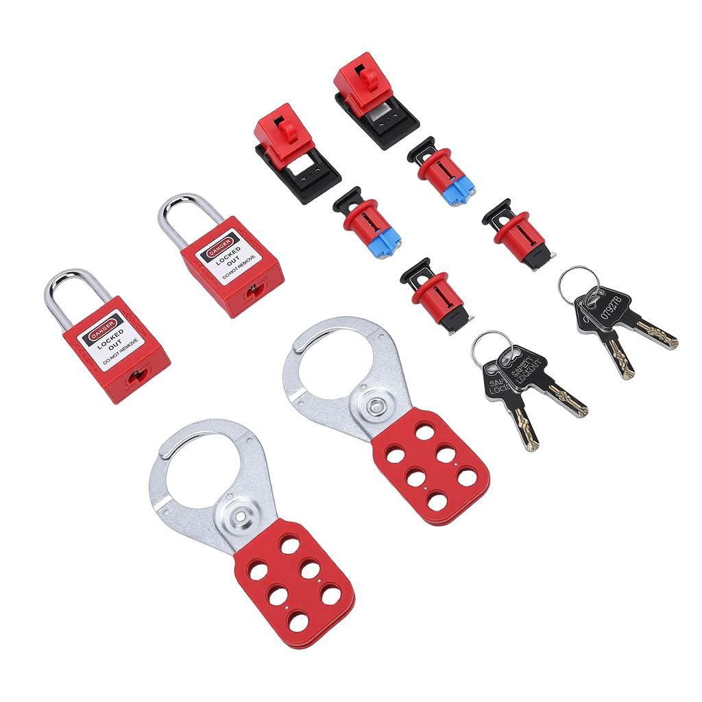 Electrical Lockout Tagout Kit Clamp On Circuit Breaker Lock Device for Industrial Energy Isolation