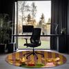 JoNaLu Printed Round Rug Carpet Chair Rug Area Rug Entryway Doormats,for Office Chair Living Room Bedroom Kitchen Room.