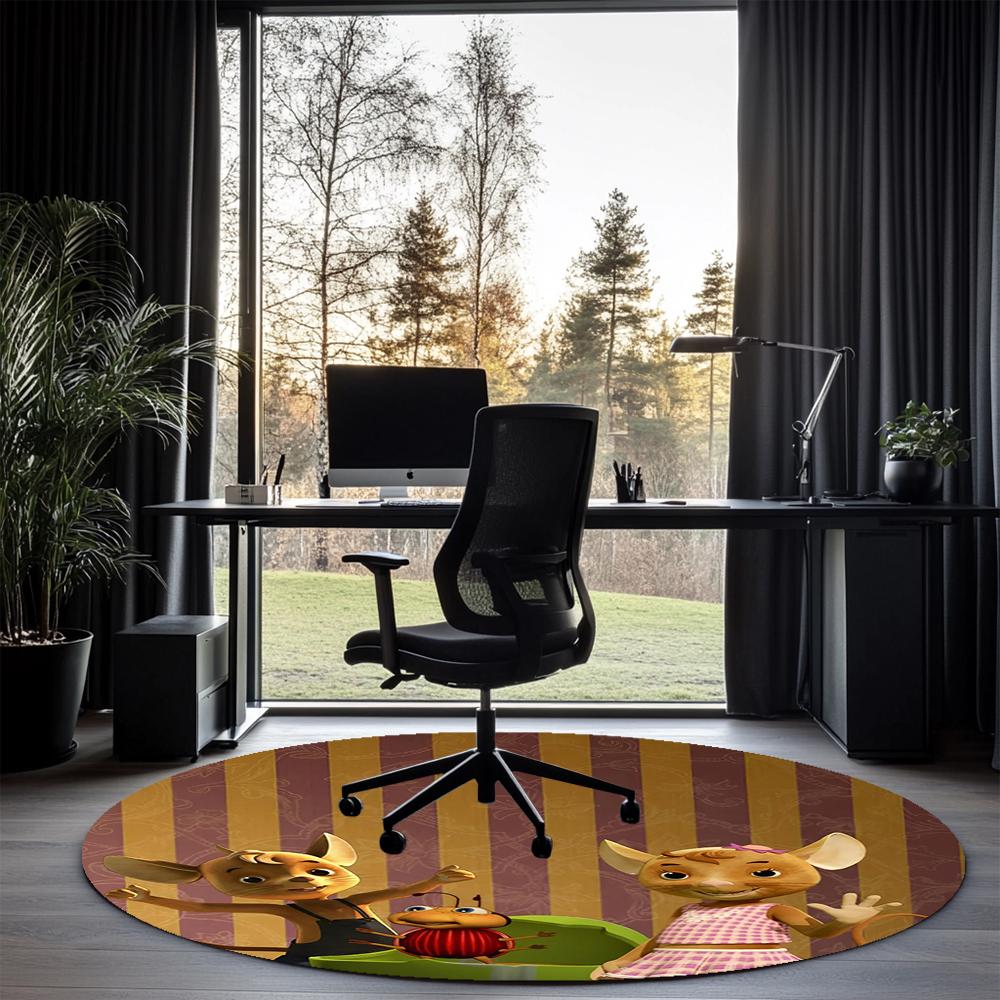 JoNaLu Printed Round Rug Carpet Chair Rug Area Rug Entryway Doormats,for Office Chair Living Room Bedroom Kitchen Room.