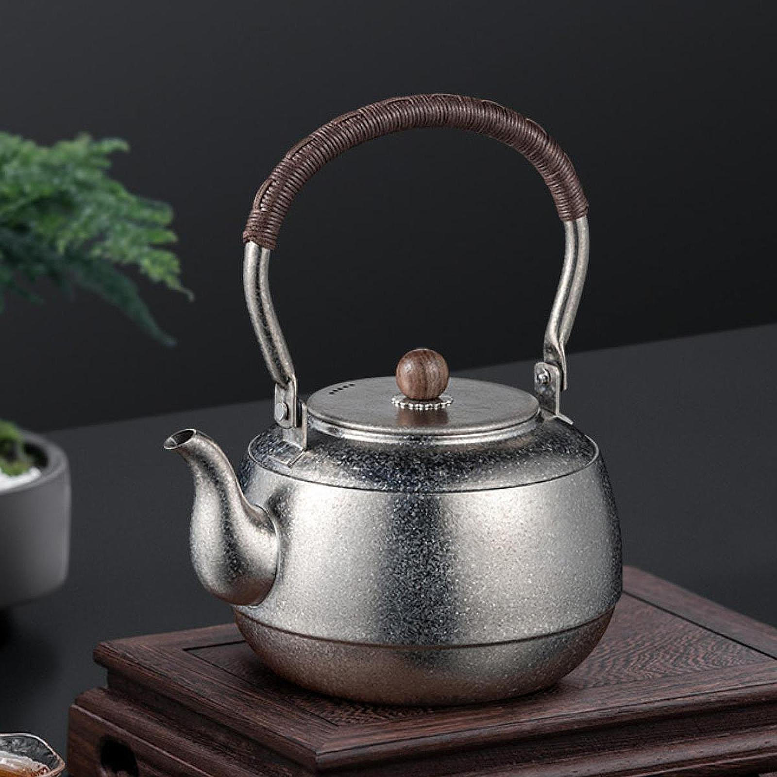 

Походный чайник, кофейник, чайный горшок, посуда для открытого огня с ручкой, вода, пикник 1500ml argent