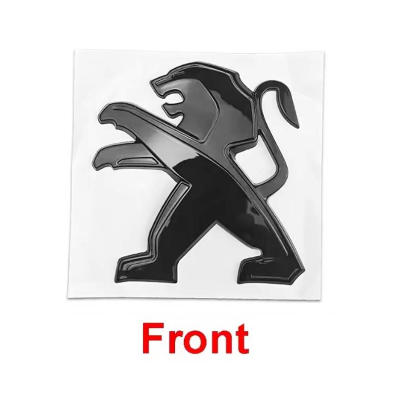 DENAZ1 ABS Car Front Rear Logo Emblem for 2021 2022 2023 Peugeot 2008 3008 Auto Grille Trunk Badge Cover Stickers Decoration