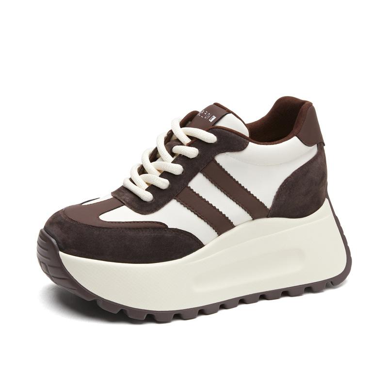

8587 autumn new fashion thick sole height increase 8cm trend letter versatile women s casual shoes sports shoes brown 39