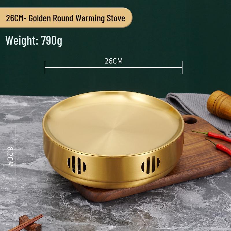 Korean-Style Stainless Steel Round BBQ Warming Stove for Restaurants
