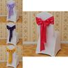 Elegant Polyester Chair Back Cover With Bow Ribbon For Wedding And Event Decor