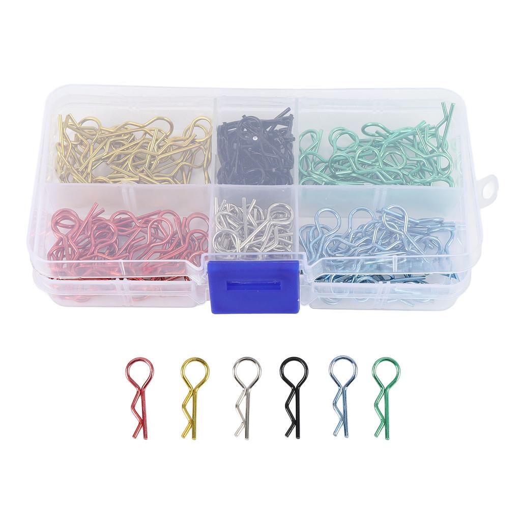 180pcs RC Car Body Clips Colorful Anti Deformation Metal RC Car R Shaped Pins Set for 1/10 1/12 RC C