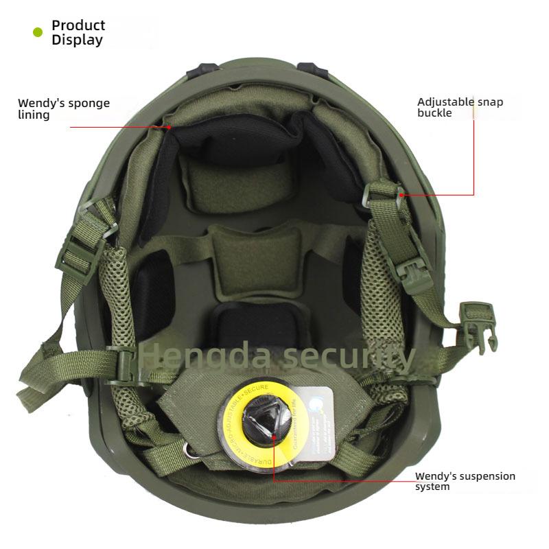 Casco Tattico FAST in Fibra di Vetro, Leggero 1.5kg, Imbracatura Interna Wendy, Guide Laterali Aggiornate, Regolabile 57-61cm per Softair CS Caccia