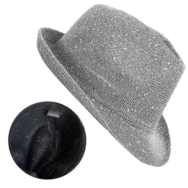 Mardi Gras Sequins Fedoras Hat for Adult Unisex Masquerade Carnivals Mesh Derby Hat Performances Hat with Rolled Up Brim