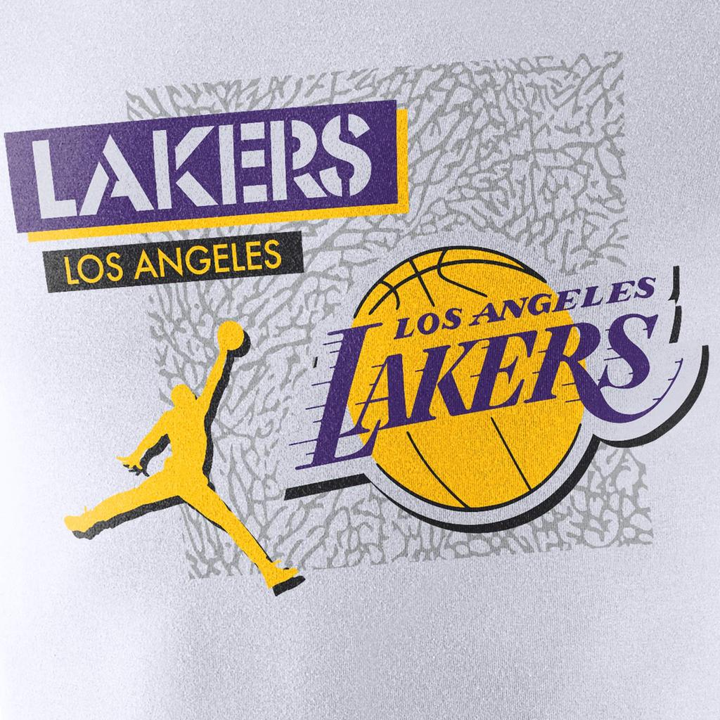 Jordan Dri-Fit NBA Los Angeles Lakers Printed Basketball T-Shirt Men Tops White DA6629-100