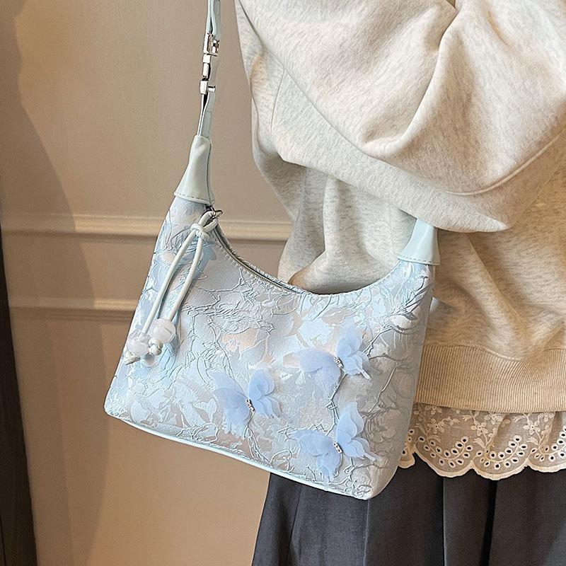 Spring New National Style Light Luxury Embroidery Three-dimensional Butterfly Handbag Women's Versatile Fashion New Chinese Messenger Bag