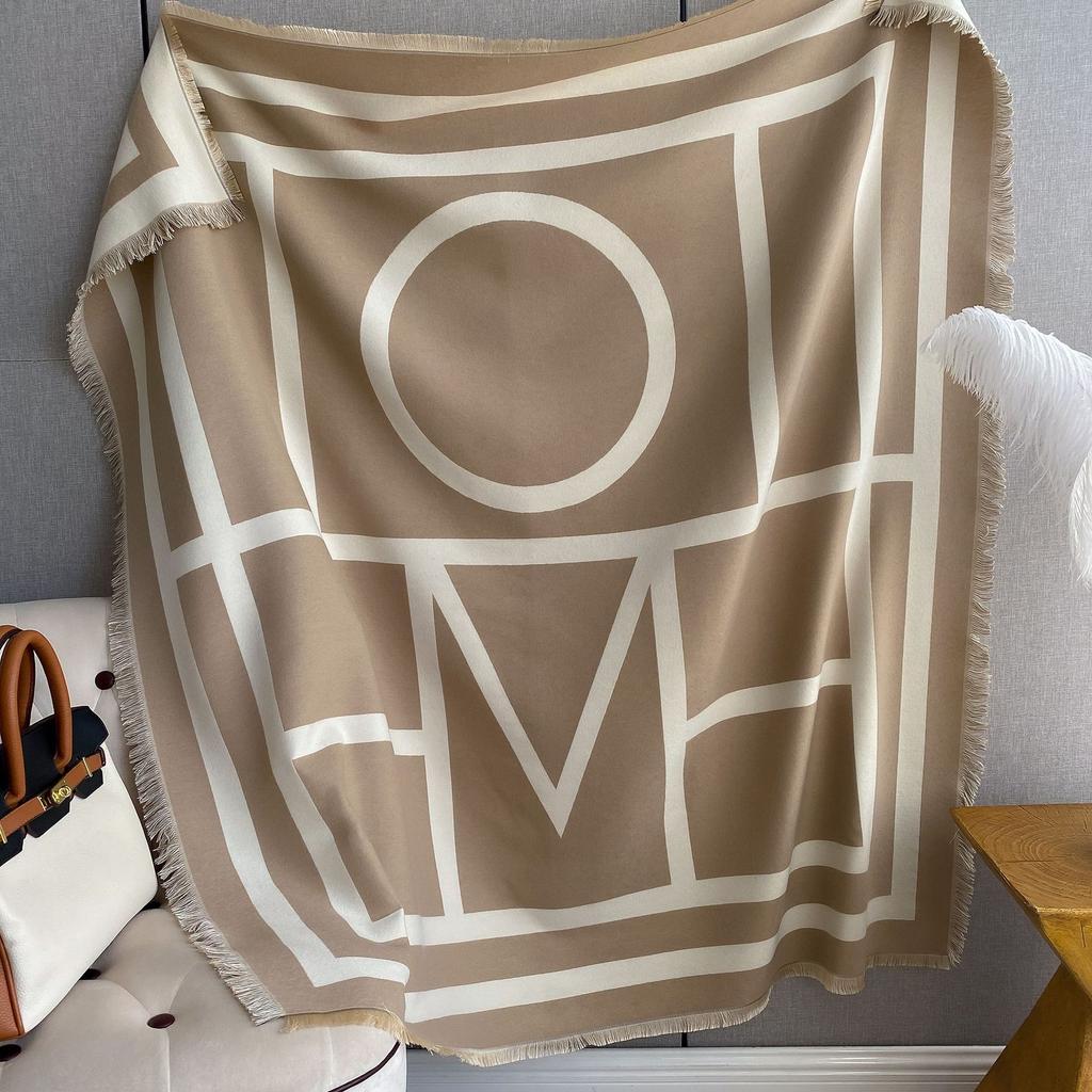 Scarf Ladies Imitation Cashmere Shawl Travel Decoration Square Scarf Letter Mo Air Conditioning Warm Cloak Thickened Scarf