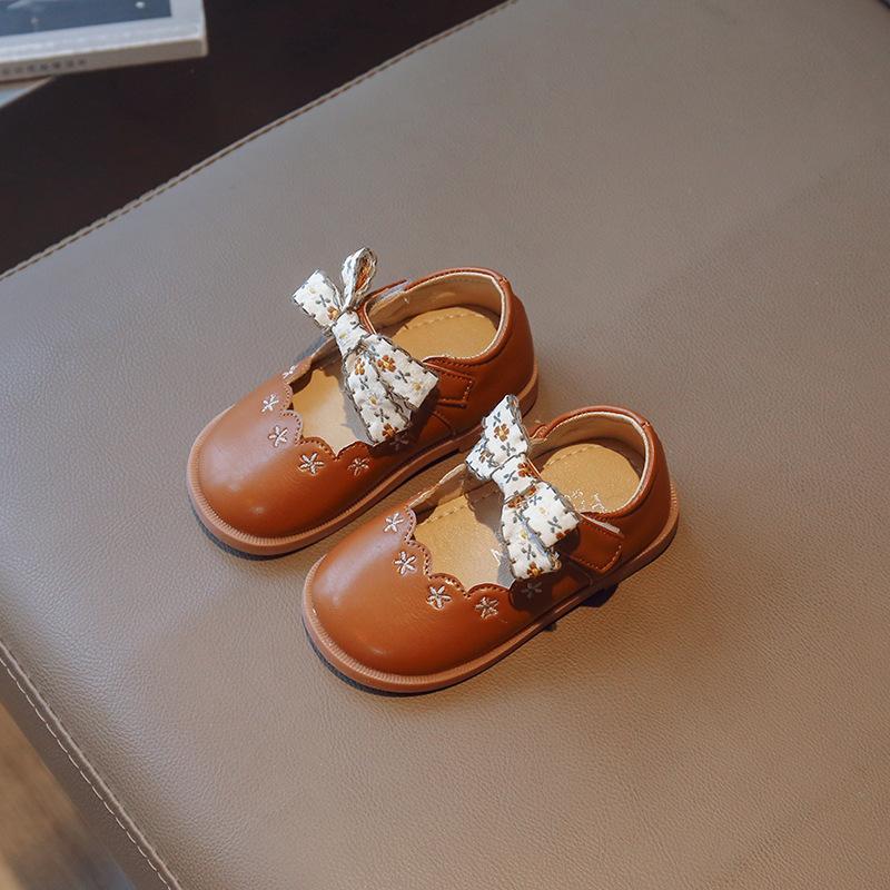 Cute Princess Moccasin Shoes 2024 Spring and Autumn New Soft Sole Bow Breathable Leather Shoes Lace Japanese Style Casual Shoes