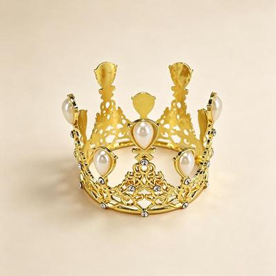 Gold Rhinestone Cake Topper Crown Decoration