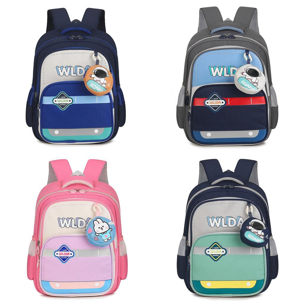 Preschool Girl Boys Lightweight Cartoon Print School Bag With Air Cushion Straps For Young Children