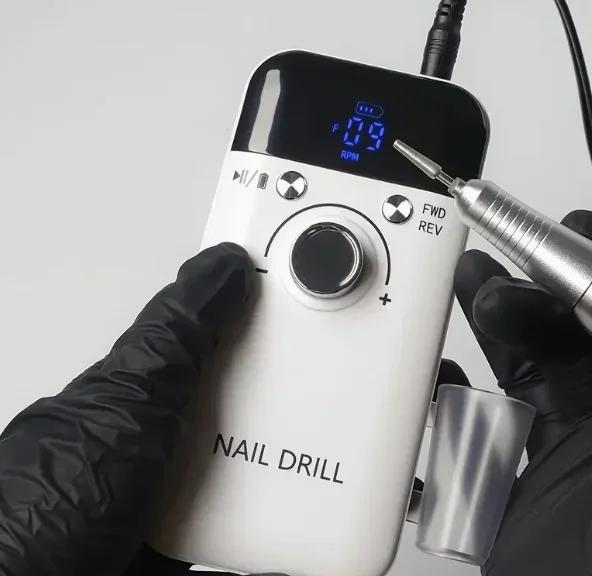 45000RPM electric nail drill with LCD low noise rechargeable nail polisher for polishing gel nail polish.