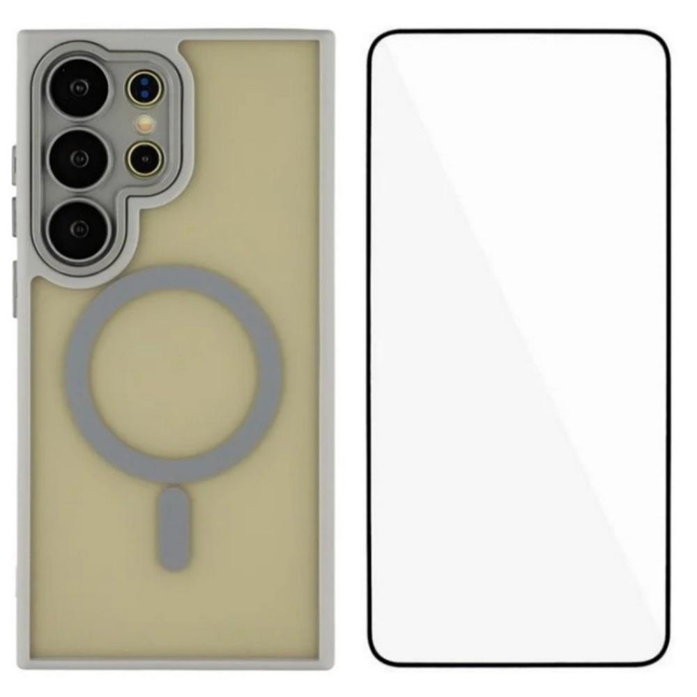 WANLONFENG QB Series For Samsung Galaxy S25 Ultra Case Compatible with MagSafe PC TPU Phone Cover with Screen Film