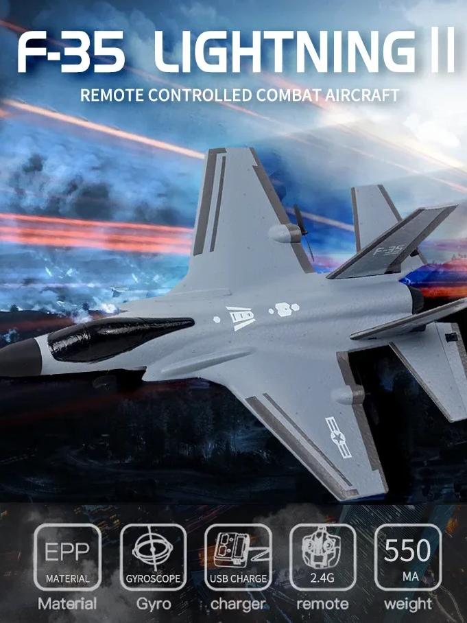 FX935 RC Fly Fjernkontroll Seilfly F35 Jagerfly 2.4G Hobbyfly EPP Skum Trådløst elektronisk Leke Gutt Barnegave