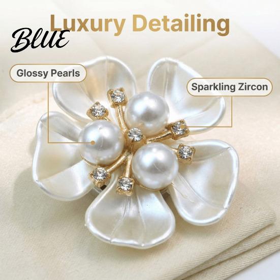 Photo Shoot Accessories Flower Cufflinks Faux Pearl Rhinestone Button Covers