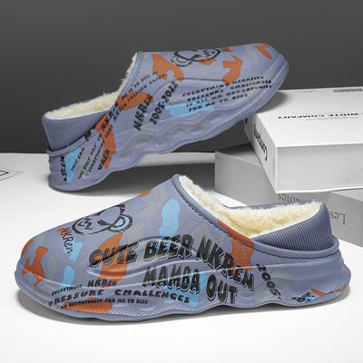 Buty dla mężczyzn Kapcie dla mężczyzn Pokrycie pięty Wodoodporne Kapcie Para Kobiety Dom Platforma Chmura Dodano Bawełnę Antypoślizgowe Wentylują