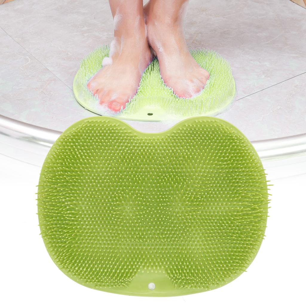 Multifunctional Shower Brush with Non Slip Suction Cup Soft Flexible Foot Body Scrubber for Bathroom